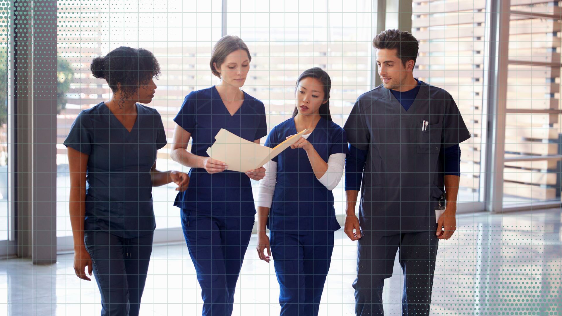 Healthcare professional using mobile app for patient monitoring