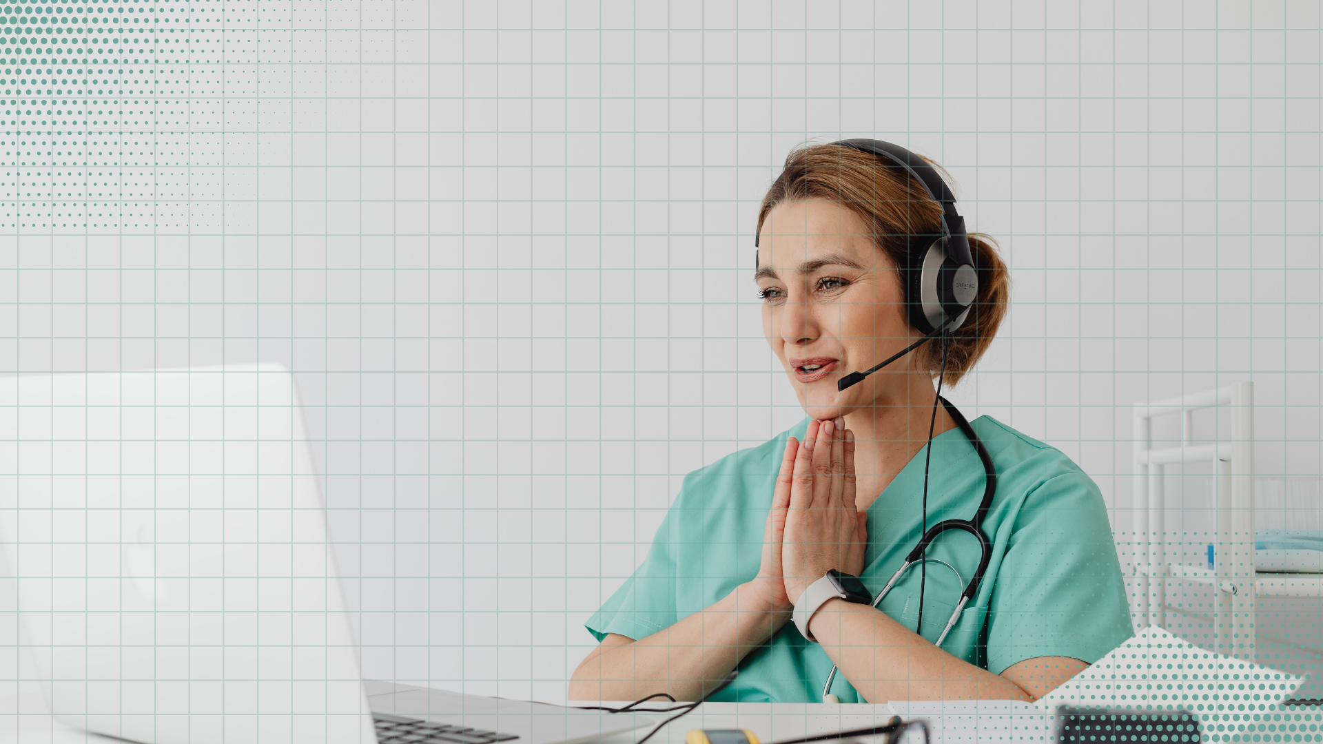 Conversation or alert detail view with patient context panel