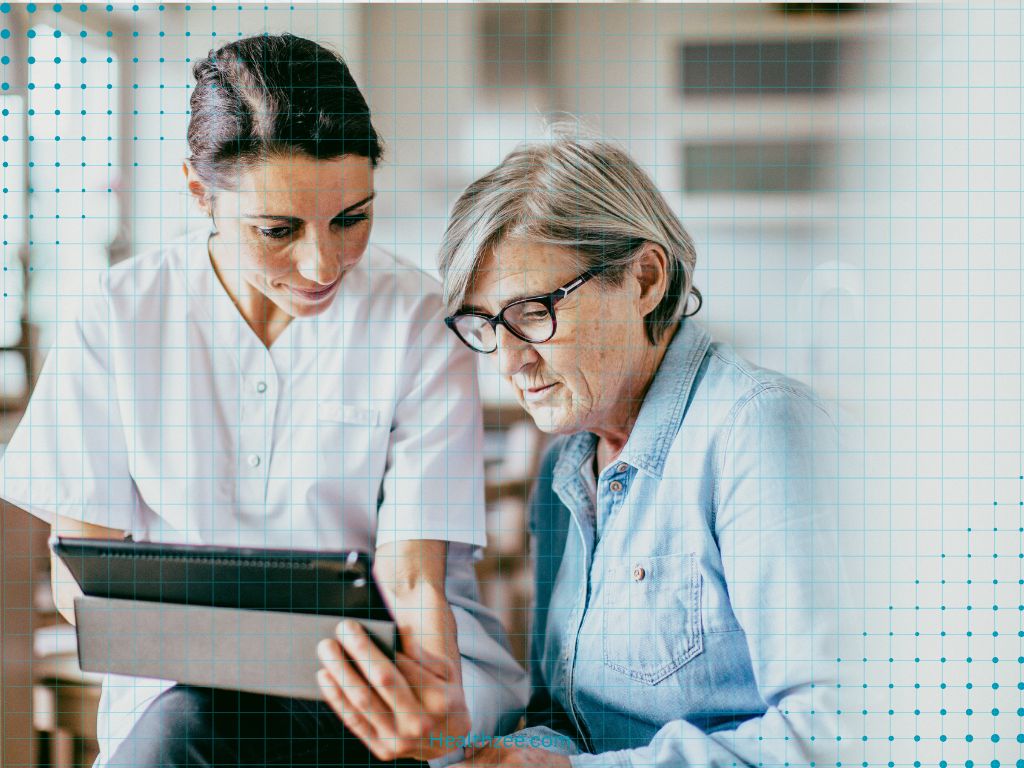 Patient using healthcare app